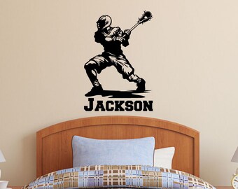 Lacrosse Wall Decal/Sticker Personalized Player Name Boys Room Decor Gifts