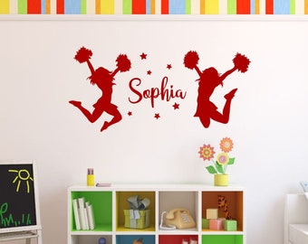 Cheerleader Wall Decal | Personalized Name Decal/Sticker Girls Decor