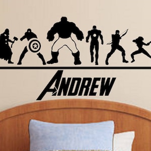 The Avengers Wall Decal | Personalized Superhero Name Decal/Sticker Boys Decor