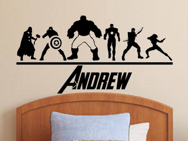 The Avengers Wall Decal Personalized Superhero Name - Superhero Name Wall Stickers The Avengers Wall Decal Personalized Superhero Name - Superhero Name Wall Stickers