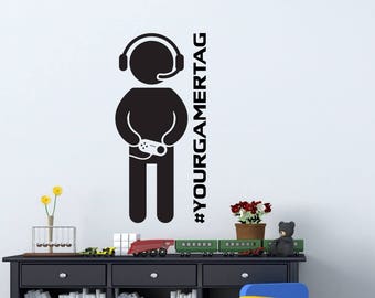 Personalized Gamer Name Vinyl Wall Decal: Boys Room Decor