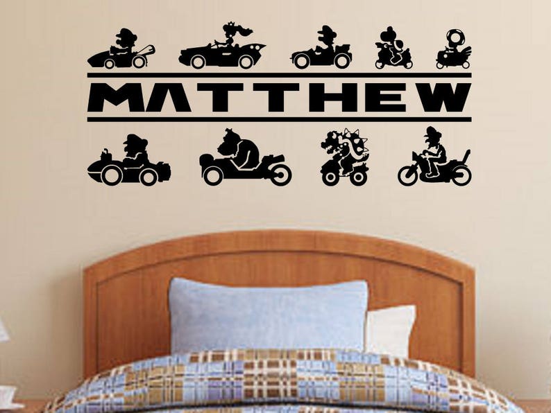 Mario Kart Personalized Vinyl Wall Decal for Gamers Etsy