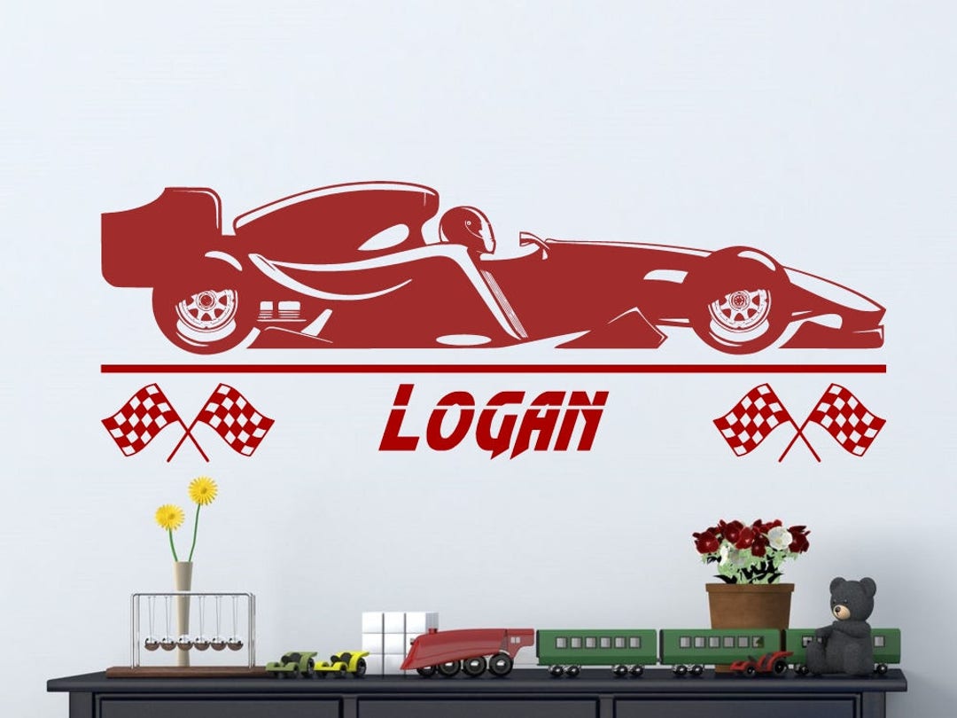 Formula 1 Race Car With Personalized Name | Custom Vinyl Wall Decal for ...