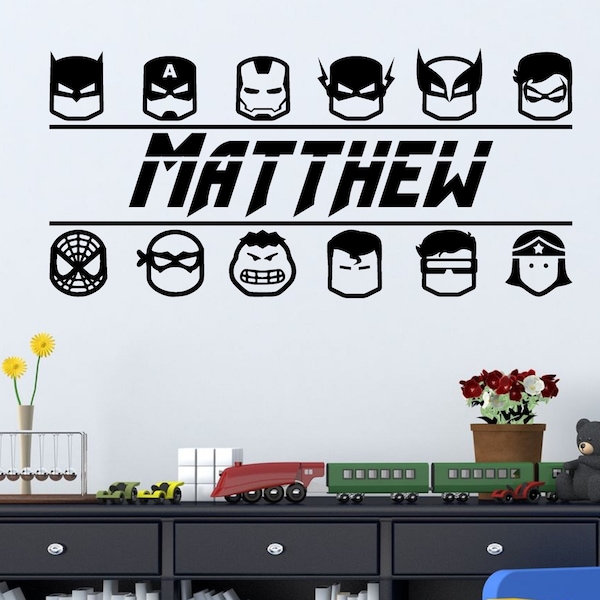 Superhero Wall Decal Etsy