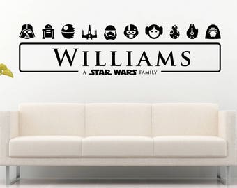 Star Wars Family Personalized Vinyl Wall Decal