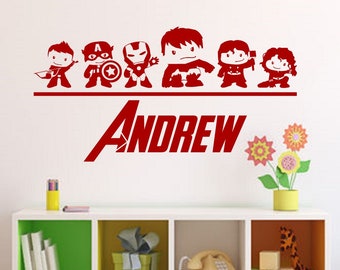 The Avengers Wall Decal | Personalized Superhero Name Decal/Sticker Boys Decor
