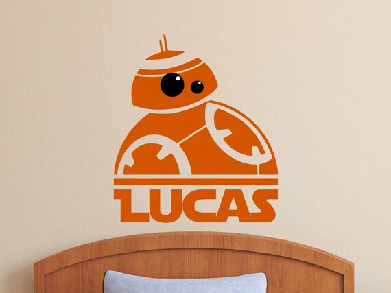 Star Wars BB-8 Wall Decal Custom Personalized Name Removable | Etsy