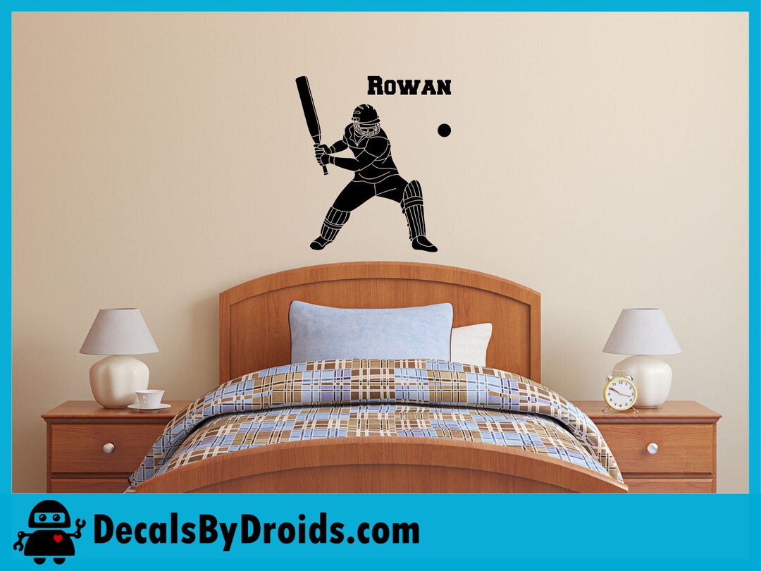 Cricket Personalized Wall Decal | Sports Sticker | Custom Name | Boys ...