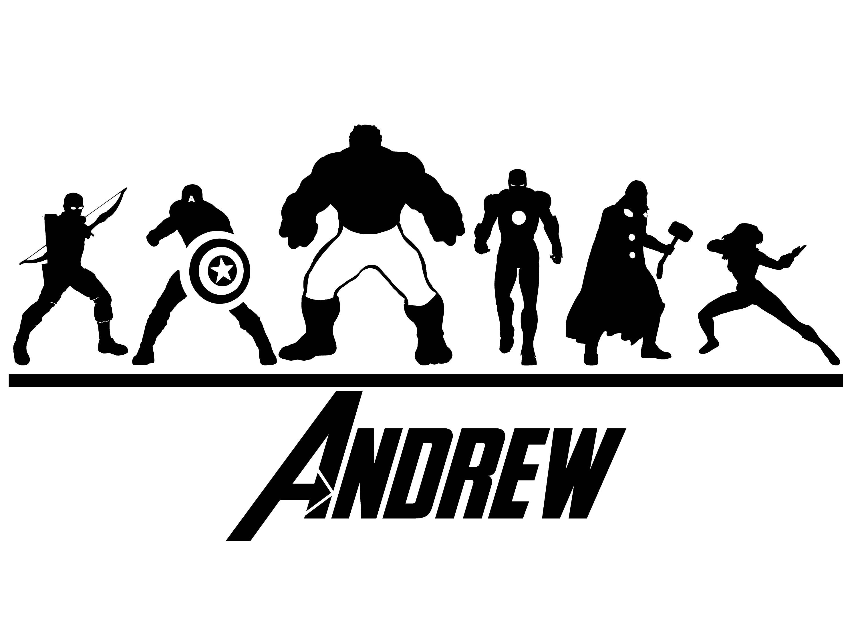 The Avengers Wall Decal Personalized Superhero Name Etsy