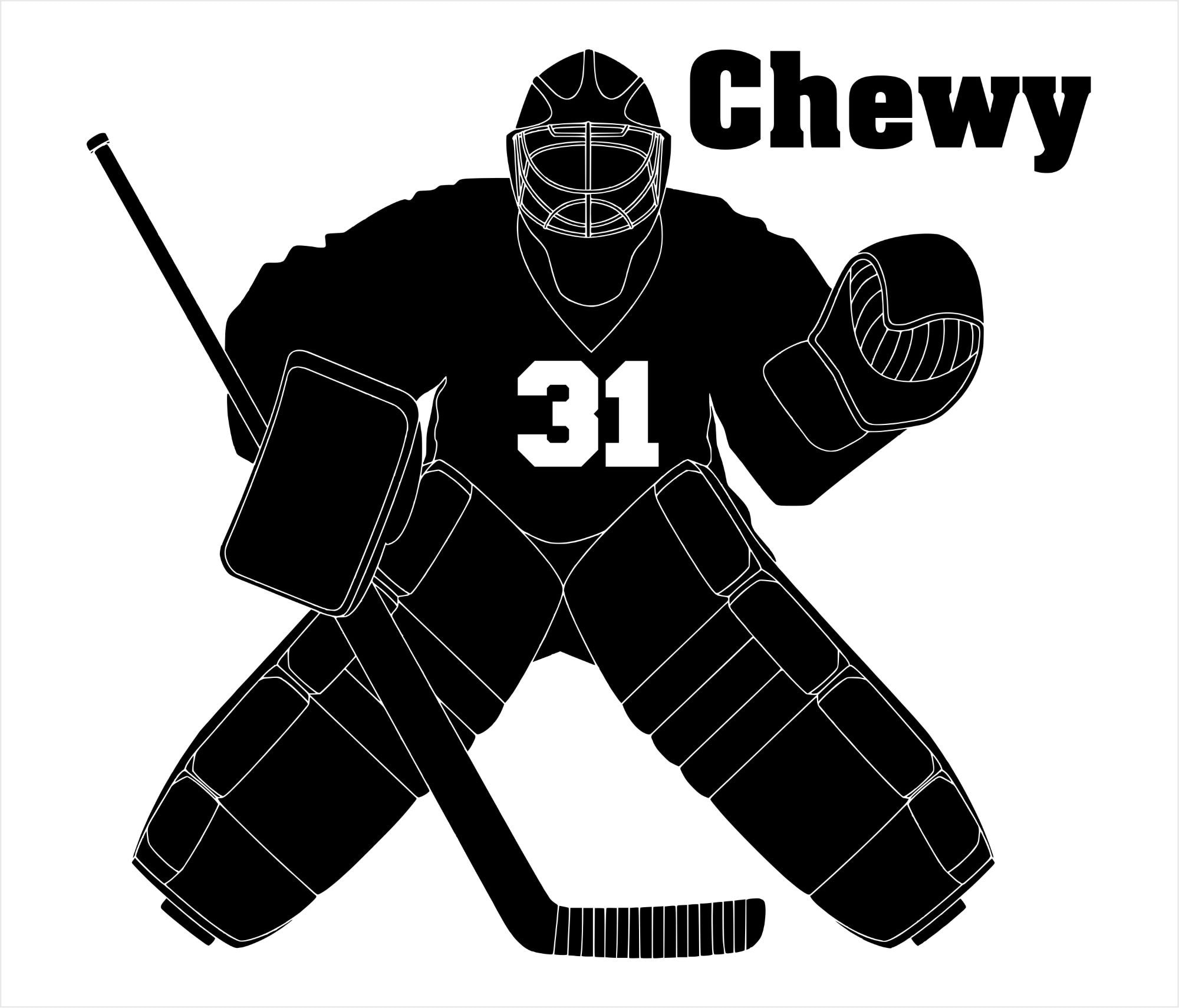 Hockey Goalie Wall Decal Personalized Name And Number Boys Etsy.