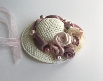 Sombrero de muñeca hecho a mano, sombrero de muñeca de moda, tocado en miniatura decorado, sombrero en miniatura, sombrero a escala 1:6, accesorio para muñeca
