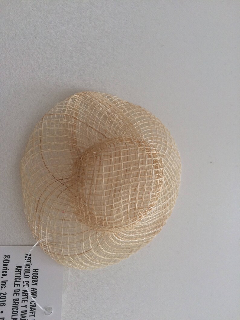 sinamay doll hat Set of 6 miniature hats cute doll hat natural sinamay miniature hat