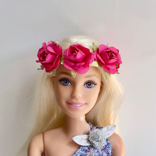 Doll flower crown, fashion doll attribute, cute miniature headpiece, miniature crown