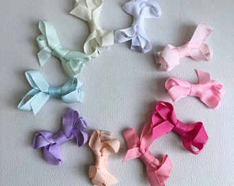 Baby wisp, bow clip, small baby bow clips, toddler hair clip, non-slip clip, grosgrain ribbon bow clip, fully lined alligator clip