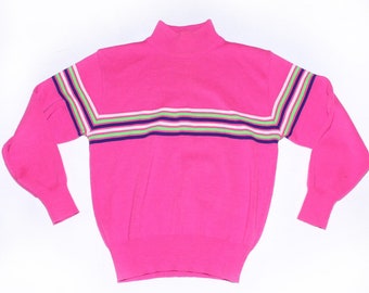 Meister 70’s hot pink wool blend turtleneck sweater