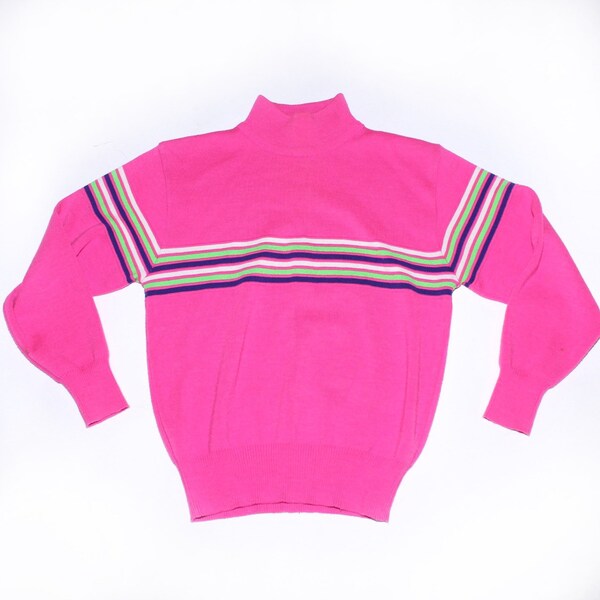 Meister 70’s hot pink wool blend turtleneck sweater