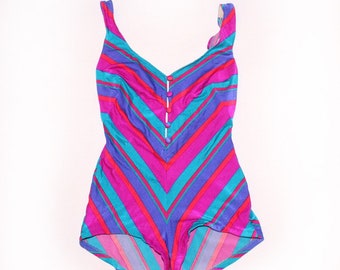 Cole of California 50’s mod / retro chevron one-piece swim suit