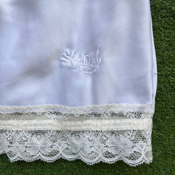 Christian Dior 70’s white satin cream lace skirt - image 3