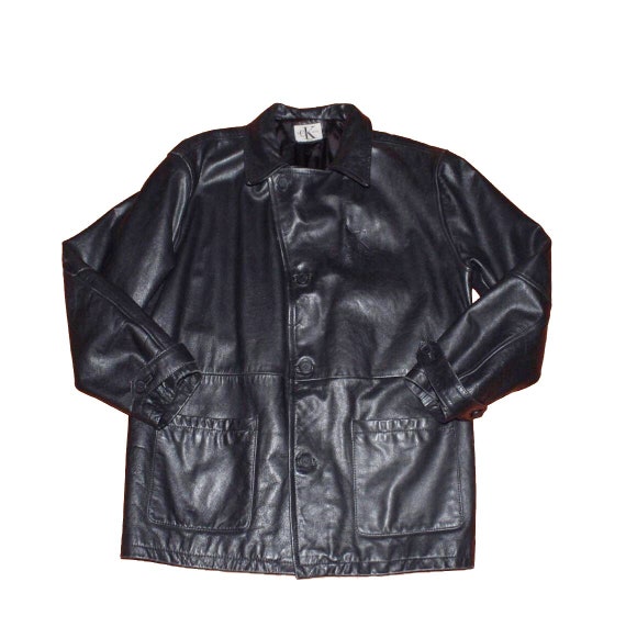 Calvin Klein Mens Genuine Leather Jacket