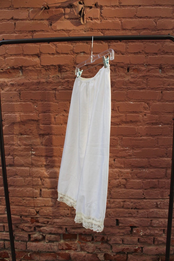 Christian Dior 70’s white satin cream lace skirt - image 6