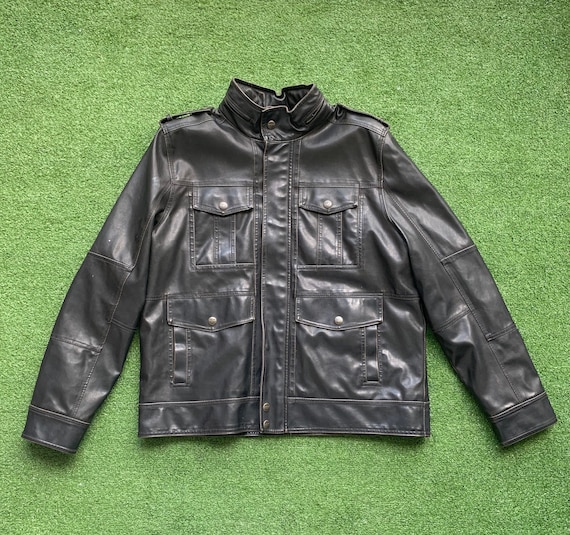 Levi’s leather vintage jacket with zippered hood - image 1