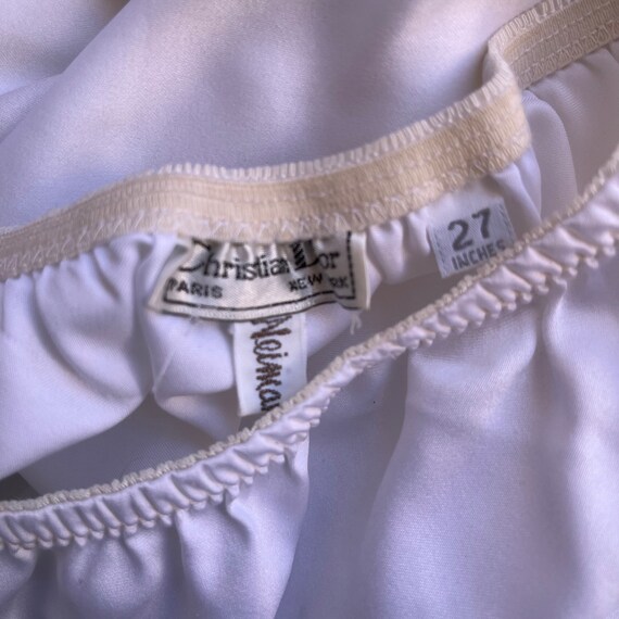 Christian Dior 70’s white satin cream lace skirt - image 4