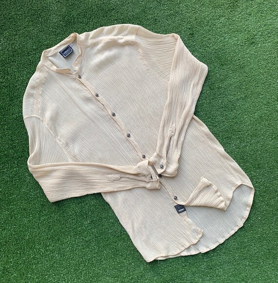 Versace Couture Crinkle Button-up Blouse