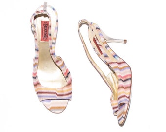 Missoni 90’s multi colored knit printed heel