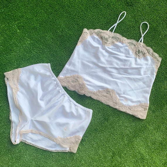 Dior matching silk lingerie pajama set