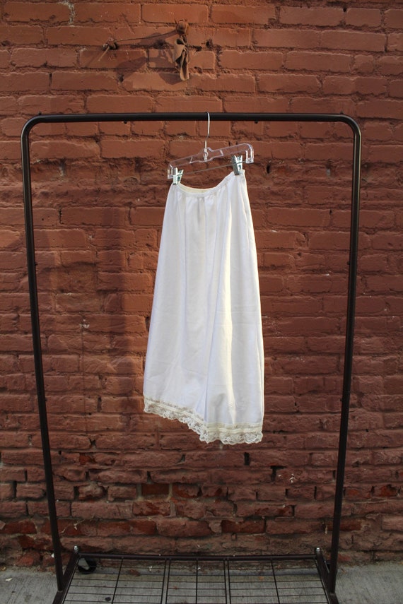 Christian Dior 70’s white satin cream lace skirt