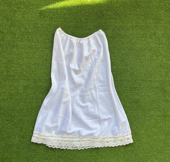 Christian Dior 70’s white satin cream lace skirt - image 10