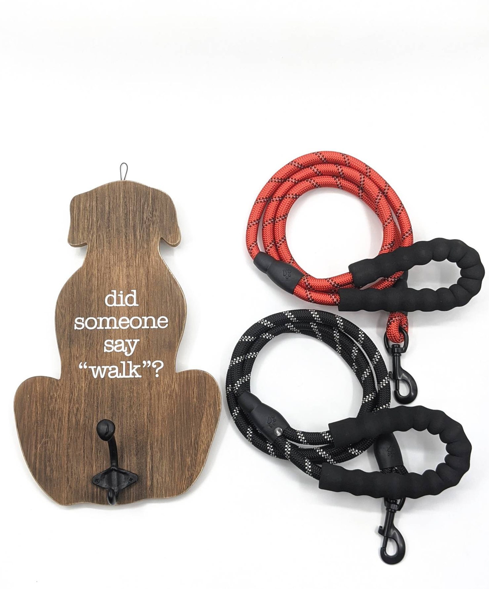 Custom dog leash holder and leash combo red / black Etsy