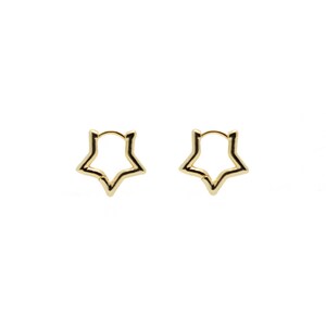 Star Hoop Earrings, Star Huggie Earrings, Gold Plated Jewelry, Gold Hoop Earrings, Dainty Jewelry, Minimalist
