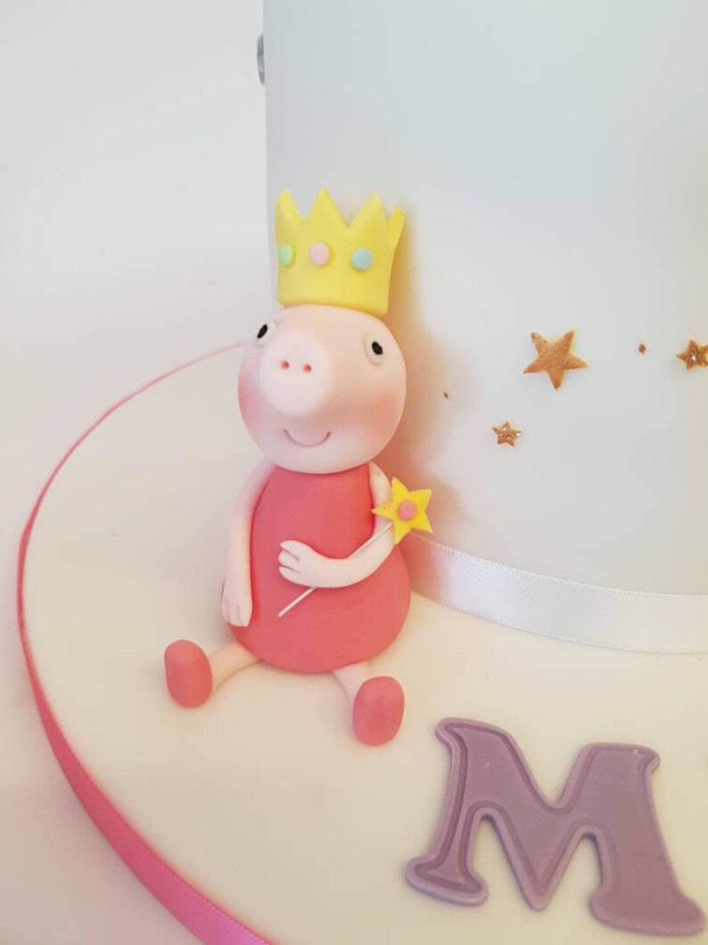 Handmade edible cake topper Peppa Pig cake topper princess