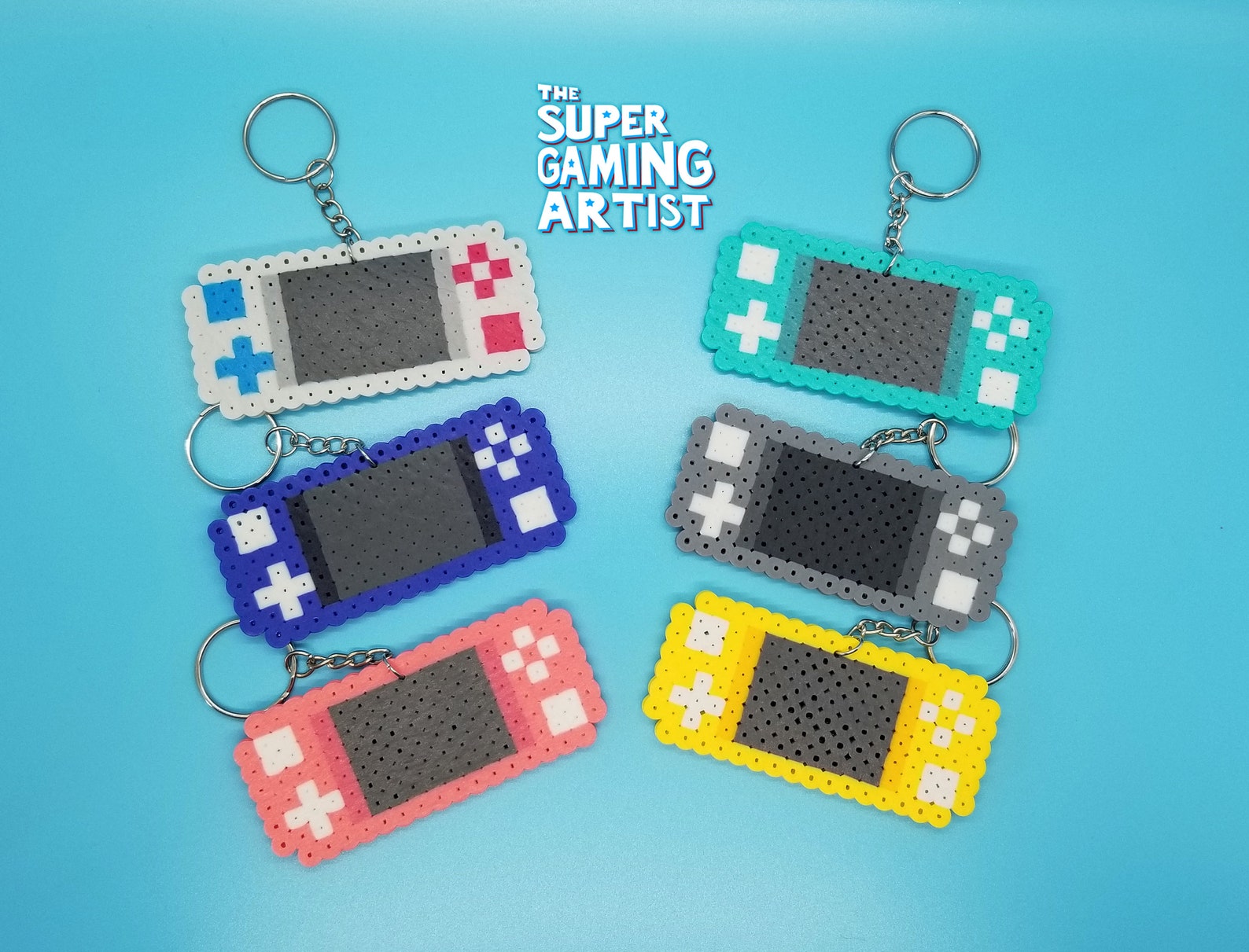 Nintendo Switch Lite Keychains Perler Keychains Video Game Etsy