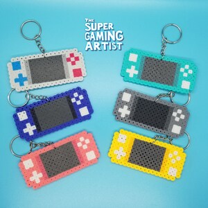 Switch Lite Keychains | Perler Keychains | Video Game Keychains | Custom Made | Party Favors | Keychains | Gamers | Birthday Party