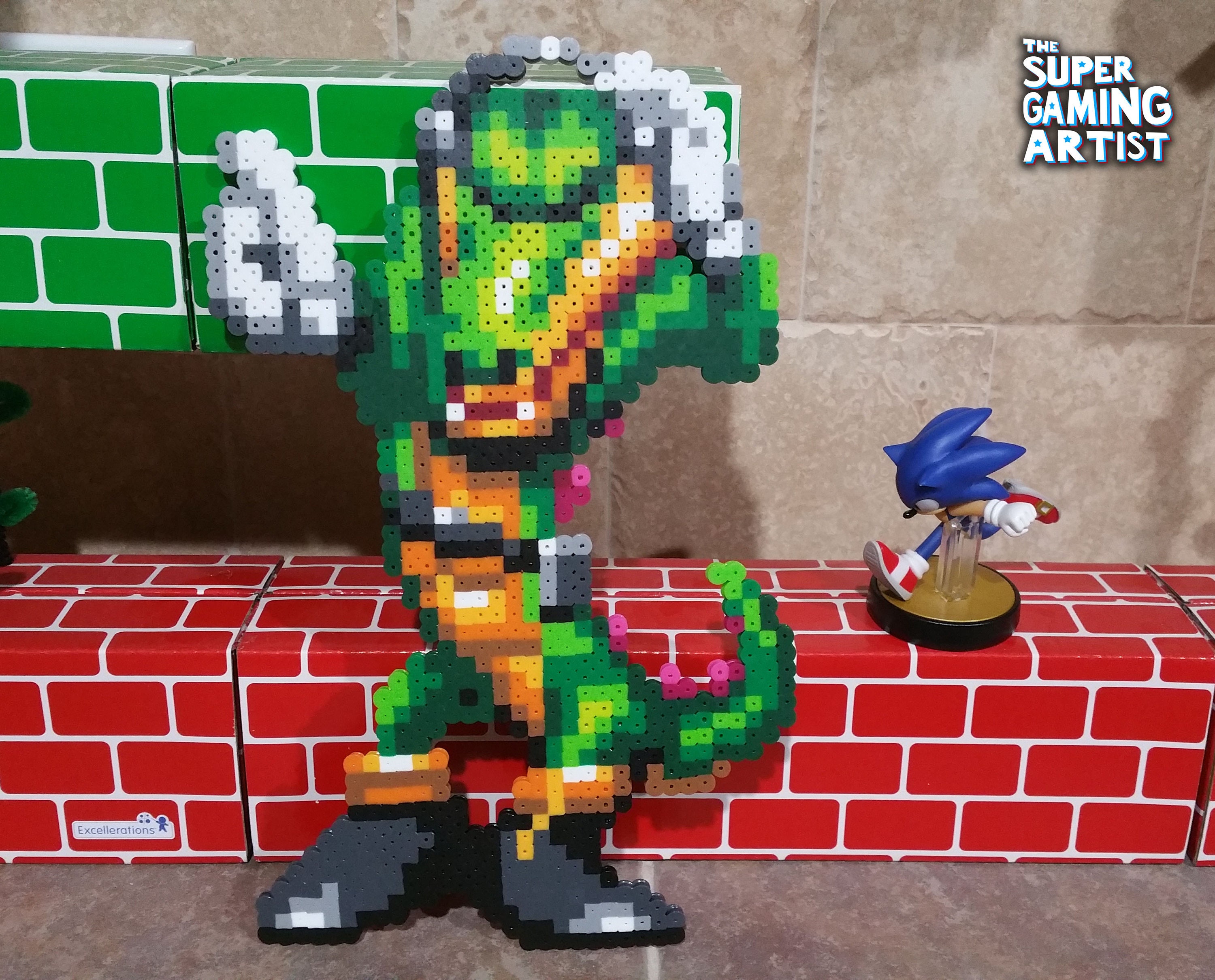 Vector the Crocodile Perler Sonic Perler Knuckles Chaotix 