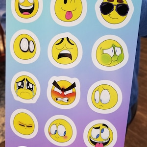 Emoji Sticker Sheet: Glossy Journal and Planner Stickers