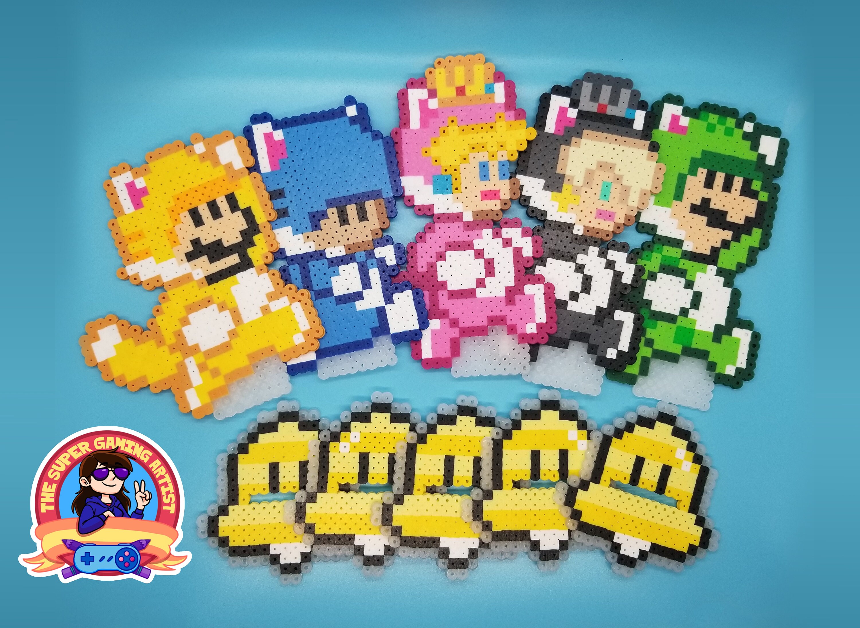 Glow in the Dark Mario Bros. Perler Bead Designs 