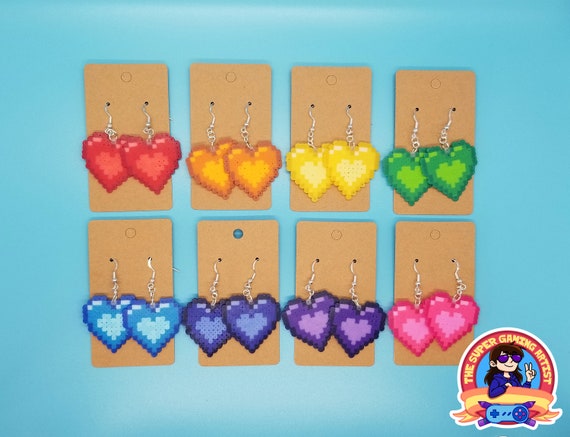 Pixel Heart Earrings | Hypoallergenic | Valentine's Day Gift | Perler Earrings