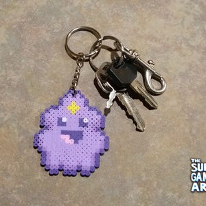 Lumpy Space Princess Perler Keychain | Adventure Time | Lumpy Space Princess | Mini perler beads | Custom Made | Keychain perler | Gifts