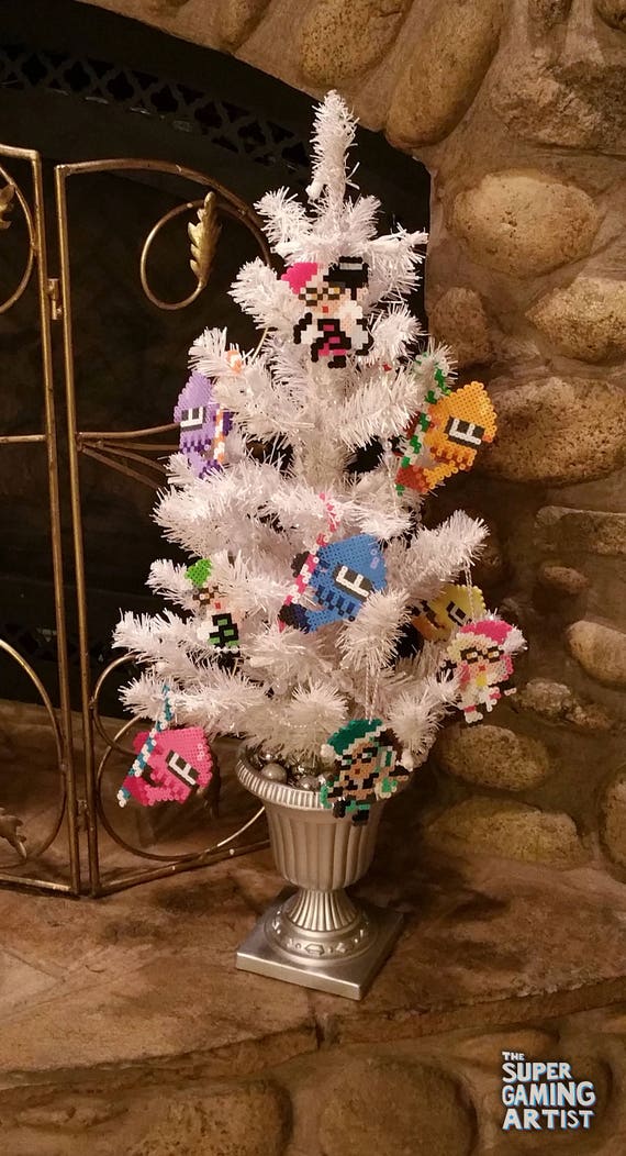 Pixel plant in a pot Nerdy xmas tree Home decor Perler beads Hama beads  Christmas tree Supermario Decor gamer gift Xmas gift for gamer
