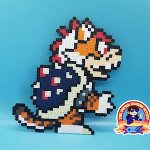 Meowser | Custom Made | Mario Perler | 8-bit | Perler Bead Art