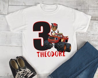 Blaze Shirt, Blaze Geburtstagsshirt, Blaze Jungenshirt, Blaze 3. Geburtstagsshirt, Blaze Geburtstag, Blaze und das Monstermaschinen-Shirt, Mädchen