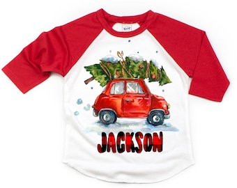 boys christmas car shirt, xmas boys shirt, boys christmas shirt, long sleeve toddler xmas, baby boy christmas shirt, christmas tree shirt