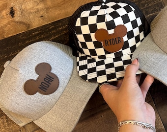 Boys Mickey Hat, Simple Dad Ears Ball Cap, Going Disneyworld Toddler hat, Mickey Mouse Hat, Kids Girls Family Personalized Holiday, Hat Gift