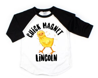 Maglietta magnetica con pulcino - Maglietta pasquale per bambini - Maglietta raglan per bambini - Maglietta pasquale personalizzata - Maglietta con pulcino per bambini - Maglietta divertente per bambini - Maglietta per neonati