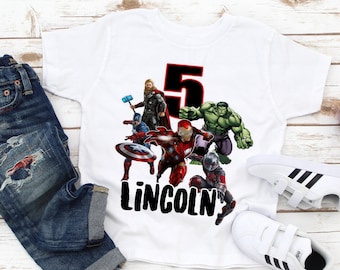 Avengers birthday shirt, Avengers boys shirt, Avenger 6th birthday, personalized avenger shirt, custom avengers shirt, boys avengers party