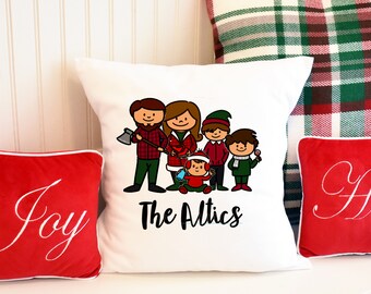 Personalized Christmas pillow case, grandparents gift pillow, xmas pillow, christmas family gift, christmas decor, holiday sham