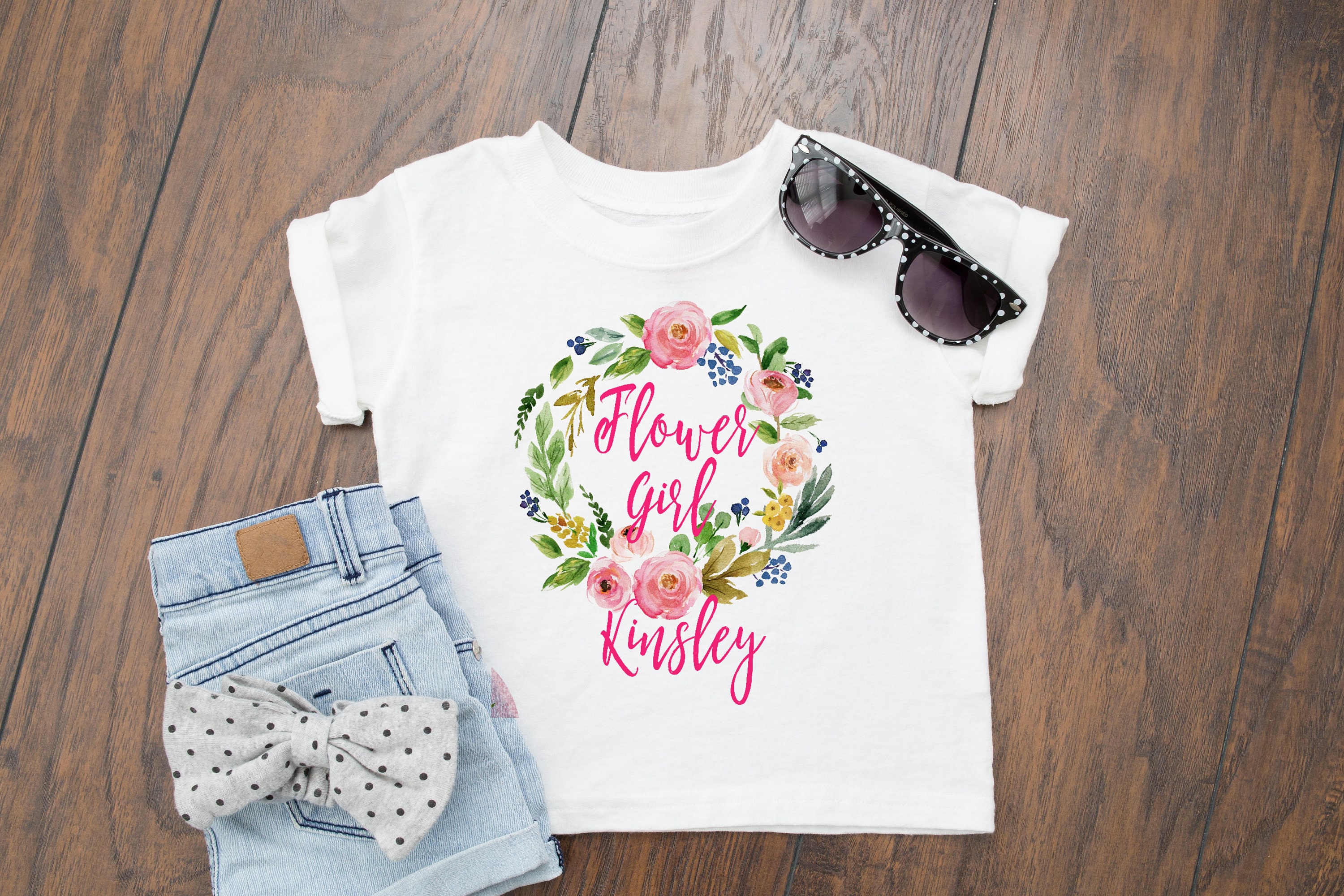 Custom Flower Girl Shirt Personalized Flower Girl Tshirt Etsy